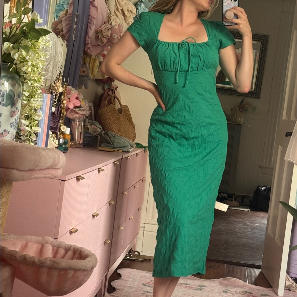 Free People Emerald Green Midi Dress